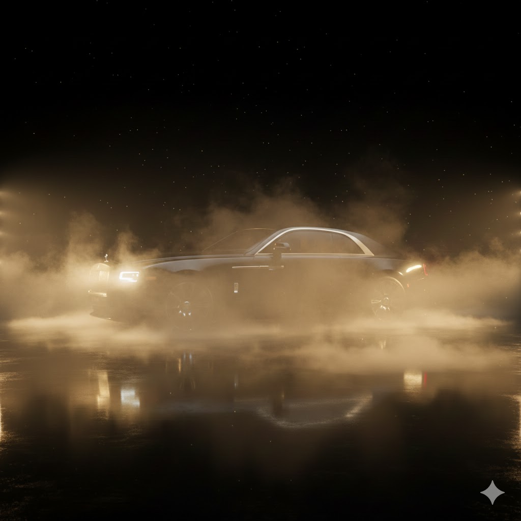 Rolls-Royce in motion, capturing dynamic performance