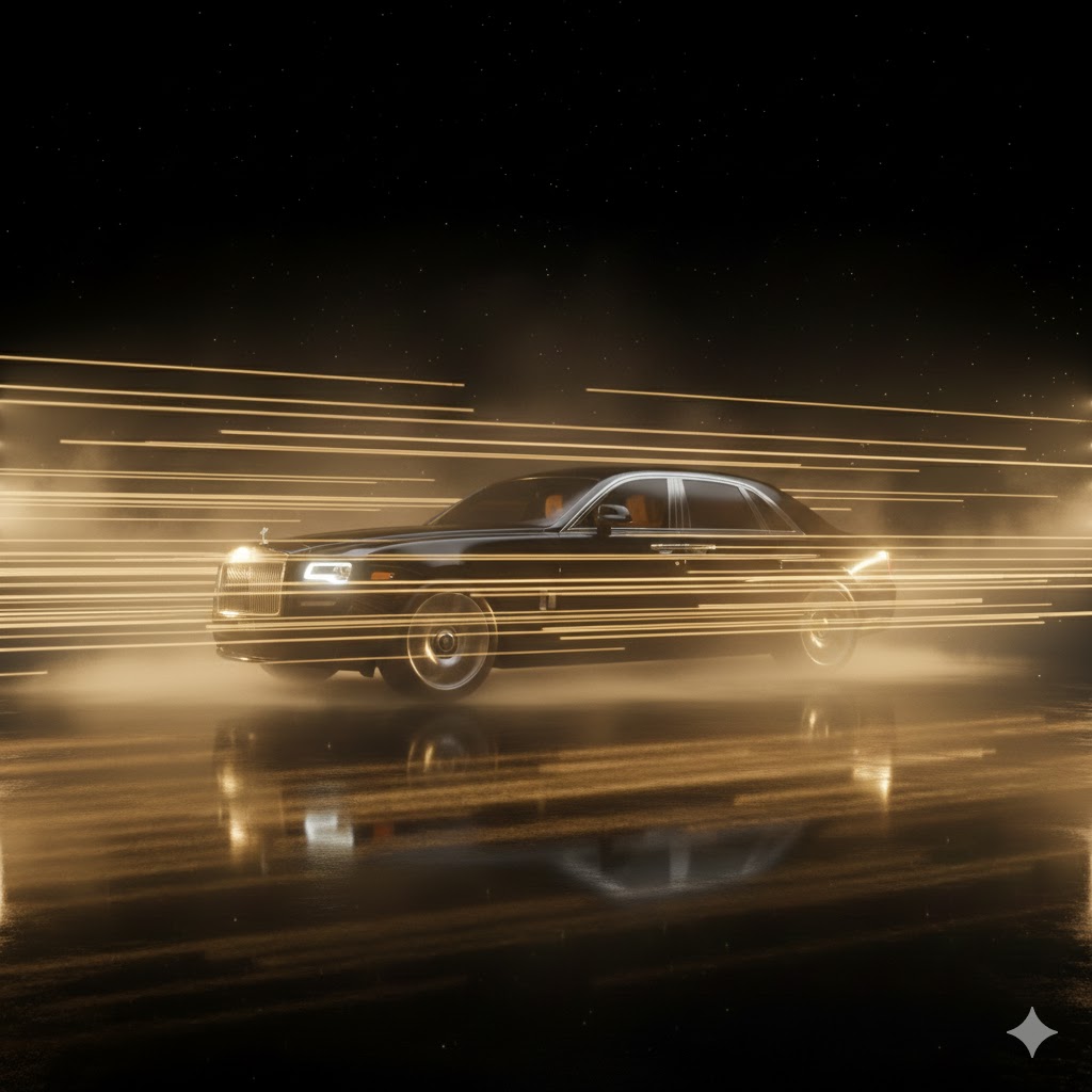 High-speed motion blur emphasizing velocity and power